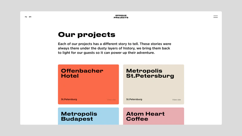 Epoque Projects — слайд 3